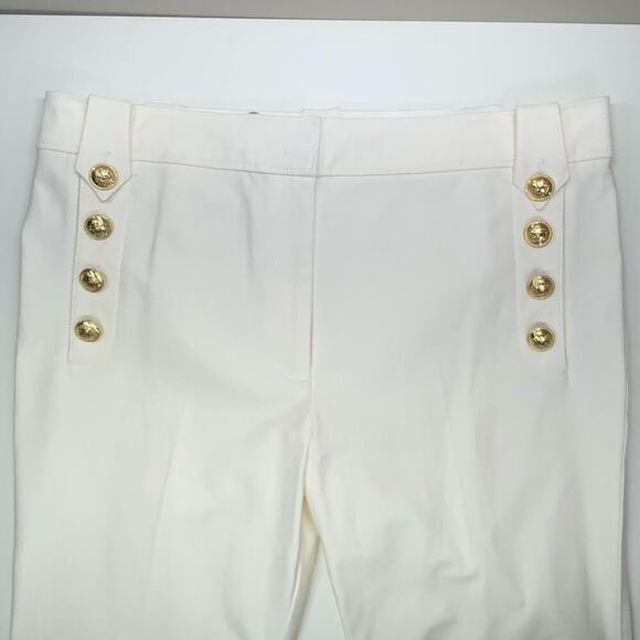 NWOT | Derek Lam 10 Crosby | Robertson Flare Trousers | White/Gold | Size 18 - Picture 5 of 16
